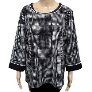 INVESTMENTS Striped Black White Top Size XL